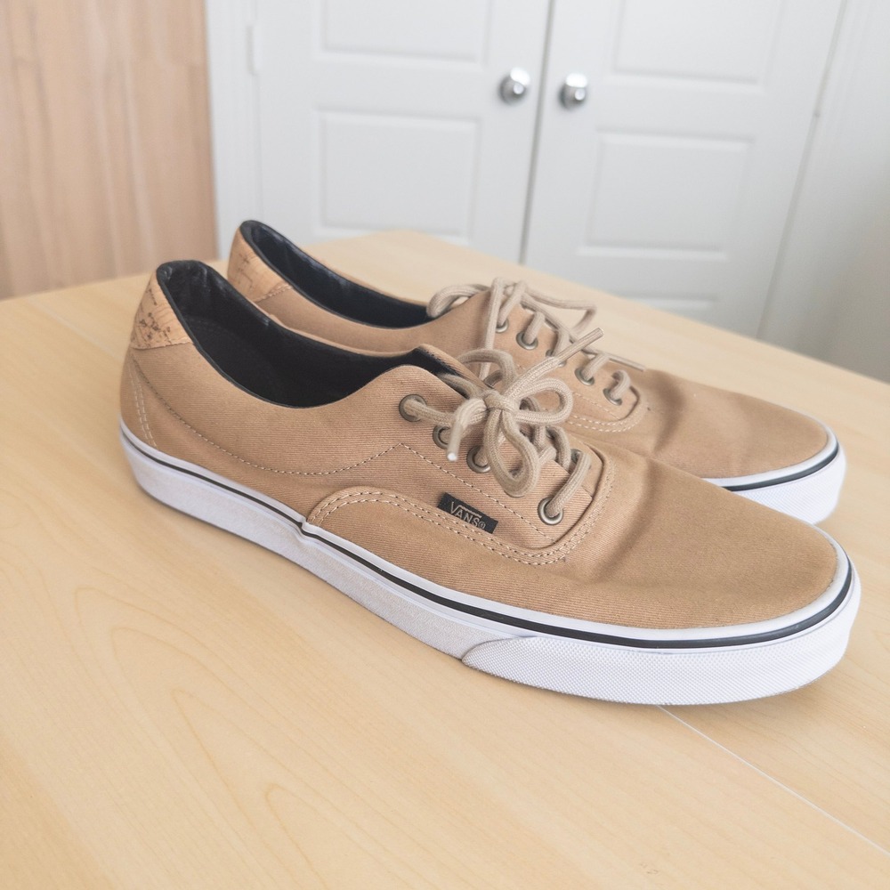 Vans Era Sneakers Mens 11.5 Tan Cork Twill Low Top Skater Street Minimalist